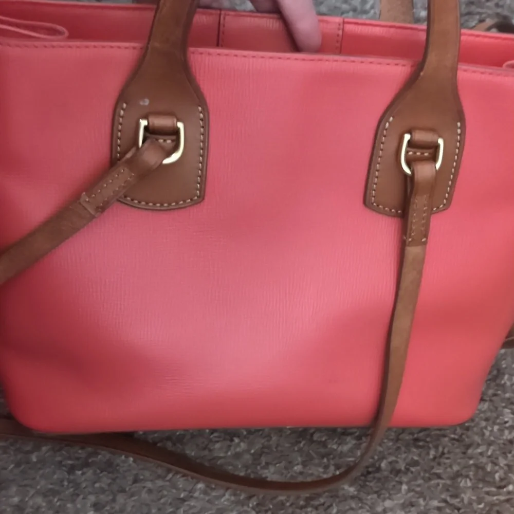 Dooney & Bourke Coral Tote with Brown Accents - Picture 11 of 12